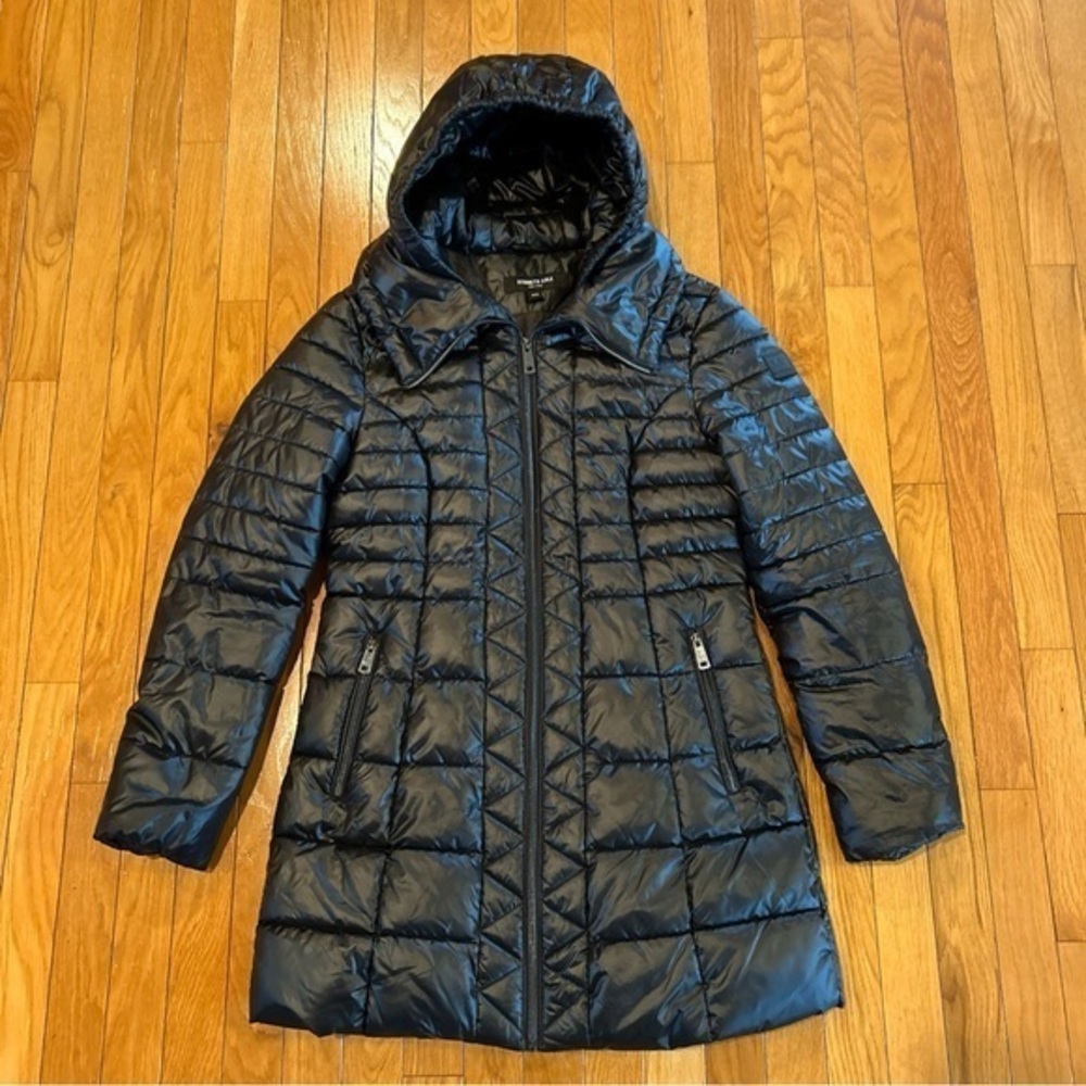 KENNETH COLE New York Hooded Black Packable Puffer Jacket Coat Women’s Medium